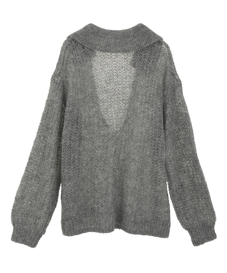 GARAGE OF GOOD CLOTHING「モヘア混襟付きニットシアープルオーバー」|ニット・セーター|