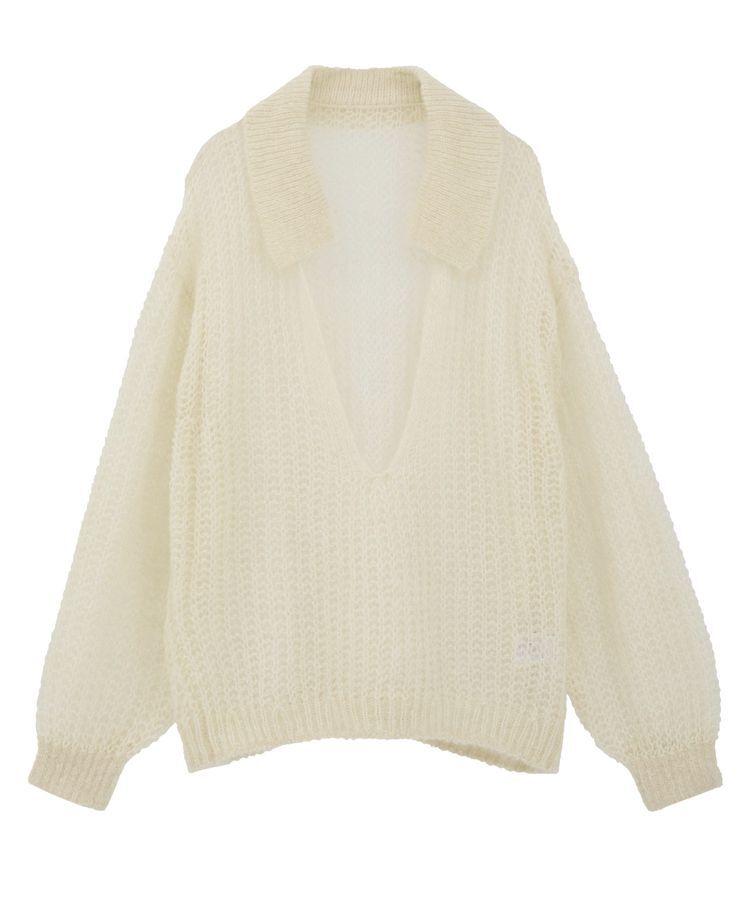 GARAGE OF GOOD CLOTHING「モヘア混襟付きニットシアープルオーバー」|ニット・セーター|