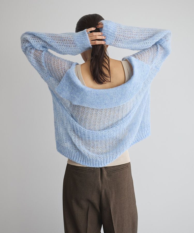 GARAGE OF GOOD CLOTHING「モヘア混襟付きニットシアープルオーバー」|ニット・セーター|