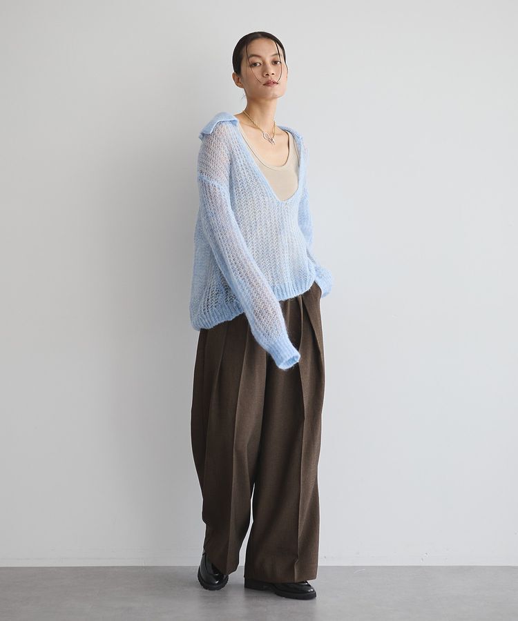 GARAGE OF GOOD CLOTHING「モヘア混襟付きニットシアープルオーバー」|ニット・セーター|