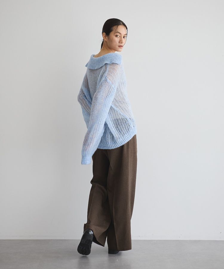 GARAGE OF GOOD CLOTHING「モヘア混襟付きニットシアープルオーバー」|ニット・セーター|