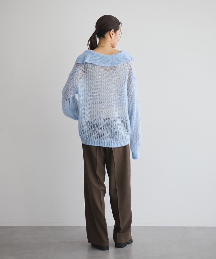 GARAGE OF GOOD CLOTHING「モヘア混襟付きニットシアープルオーバー」|ニット・セーター|