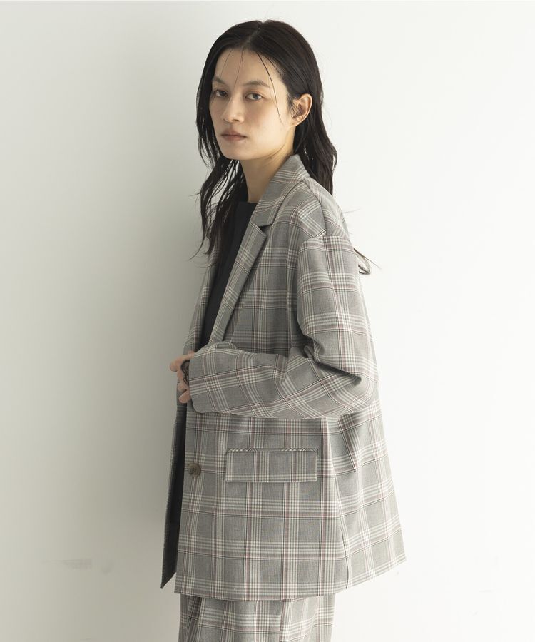 GARAGE OF GOOD CLOTHING「【日本製】チェックオーバーサイズシングル前ジャケット」|テーラードジャケット|