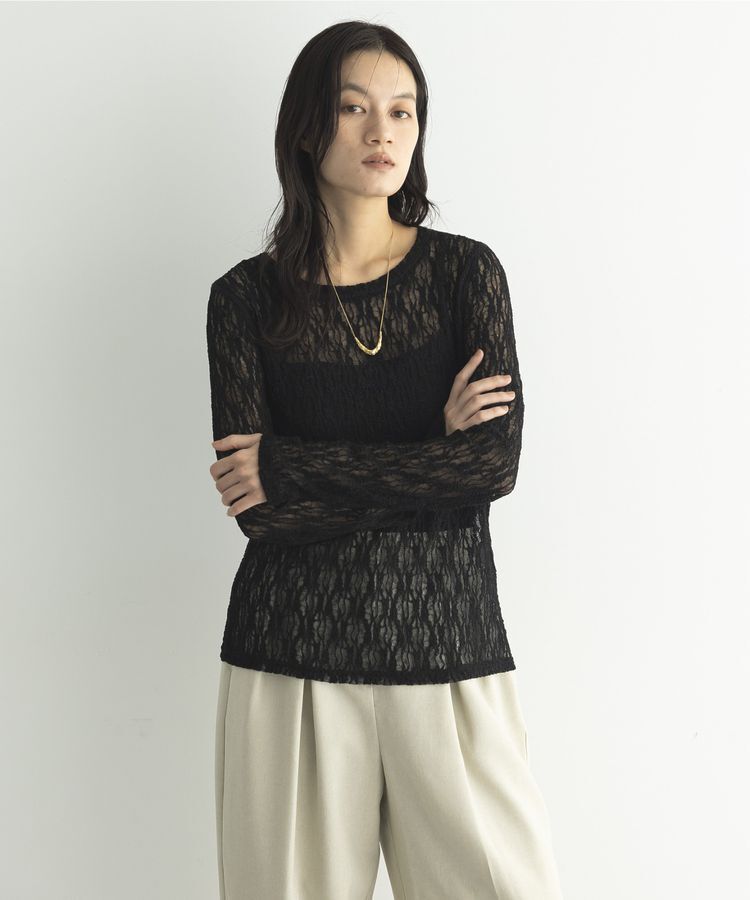 GARAGE OF GOOD CLOTHING「ストレッチレースクルーネックプルオーバー」|Tシャツ・カットソー|