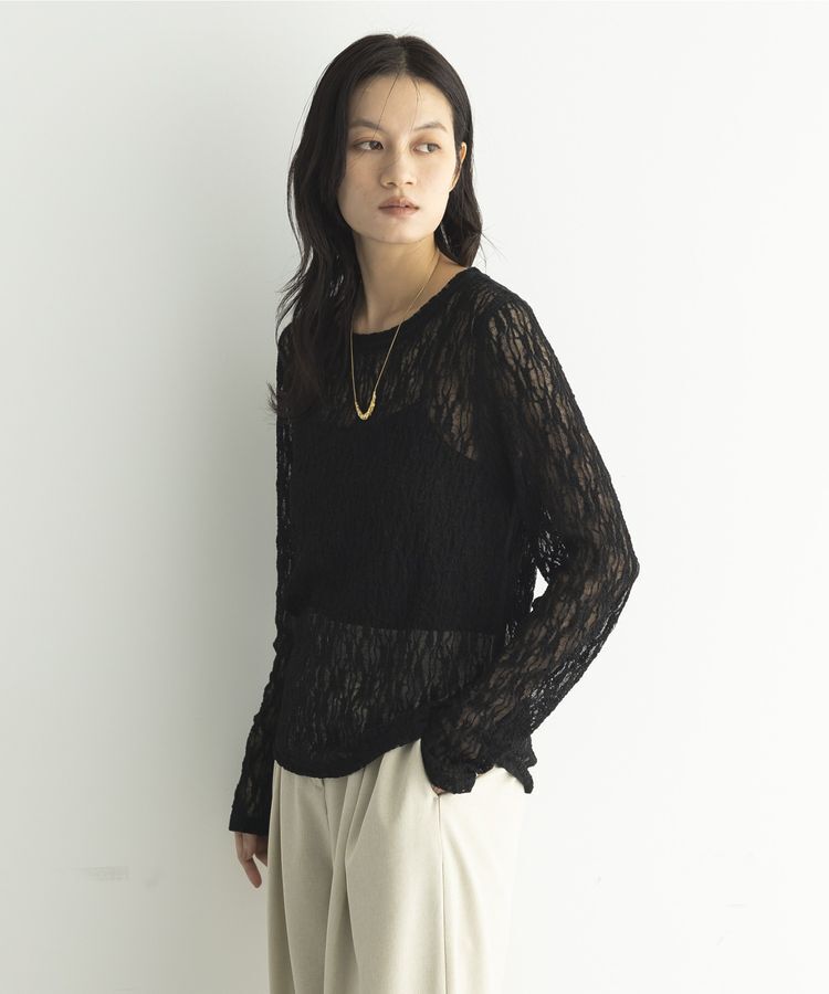 GARAGE OF GOOD CLOTHING「ストレッチレースクルーネックプルオーバー」|Tシャツ・カットソー|