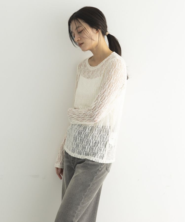 GARAGE OF GOOD CLOTHING「ストレッチレースクルーネックプルオーバー」|Tシャツ・カットソー|
