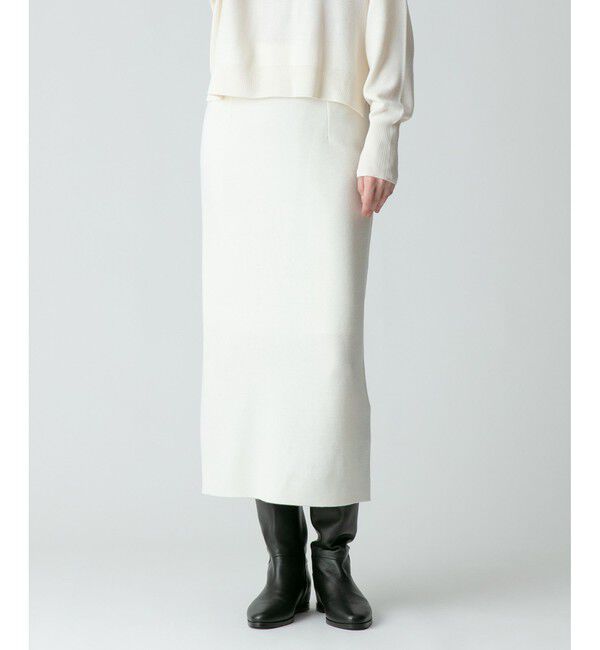 allureville「【セットアップ対応商品】ウールスムースタイトスカート」|スカート|オフホワイト
