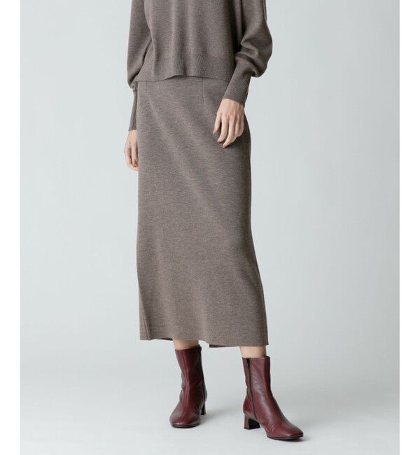 allureville「【セットアップ対応商品】ウールスムースタイトスカート」|スカート|モカ