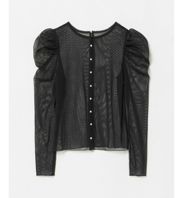 LOULOU WILLOUGHBY「【LOULOU WILLOUGHBY】ドットチュールジコスリーブプルオーバー」|Tシャツ・カットソー|