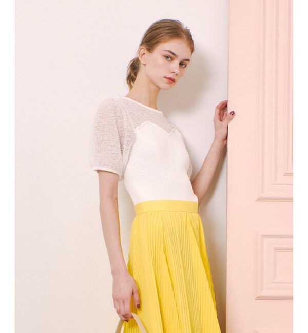 LOULOU WILLOUGHBY「【LOULOU WILLOUGHBY】レーシーニットビスチェプルオーバー」|ニット・セーター|