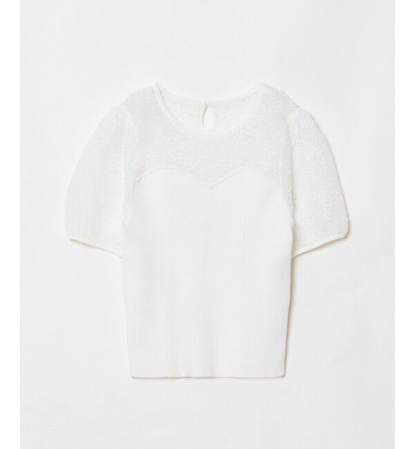 LOULOU WILLOUGHBY「【LOULOU WILLOUGHBY】レーシーニットビスチェプルオーバー」|ニット・セーター|