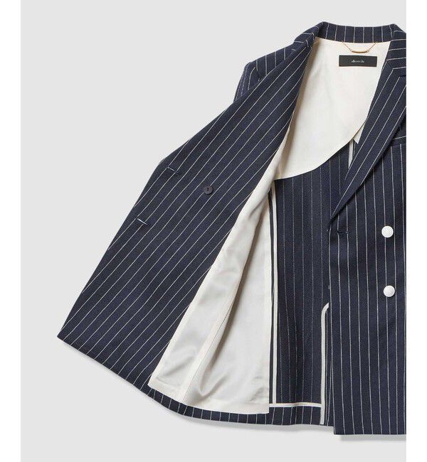 allureville「リネンストライプダブルジャケット」|テーラードジャケット|