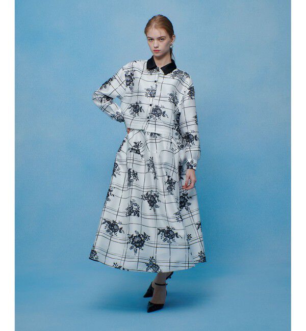 LOULOU WILLOUGHBY「【LOULOU WILLOUGHBY】SILK COフラワーチェックシャツブラウス」|シャツ・ブラウス|