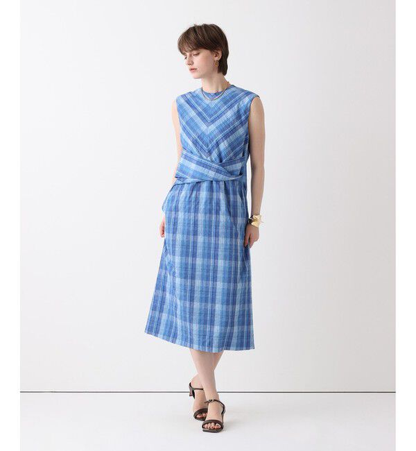 allureville「オンブレチェックツイストワンピース」|ワンピース|