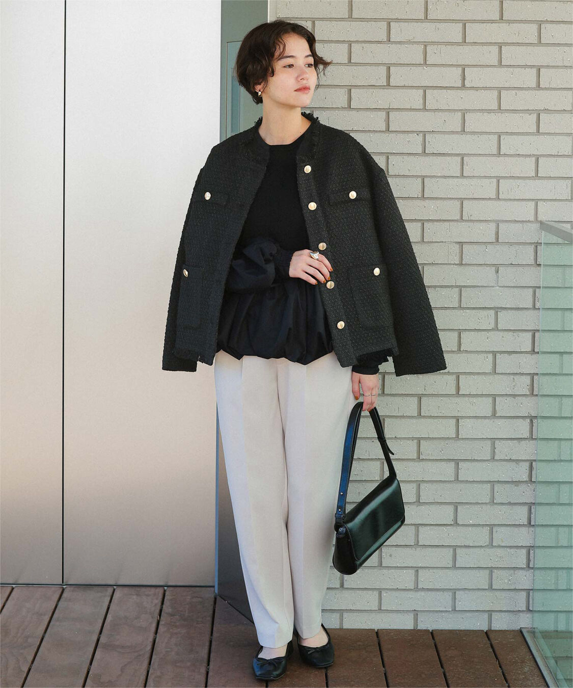 titivate「ツイードジャケット」|ノーカラージャケット|