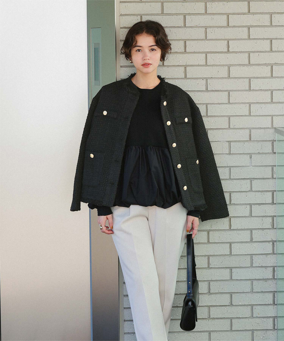 titivate「ツイードジャケット」|ノーカラージャケット|