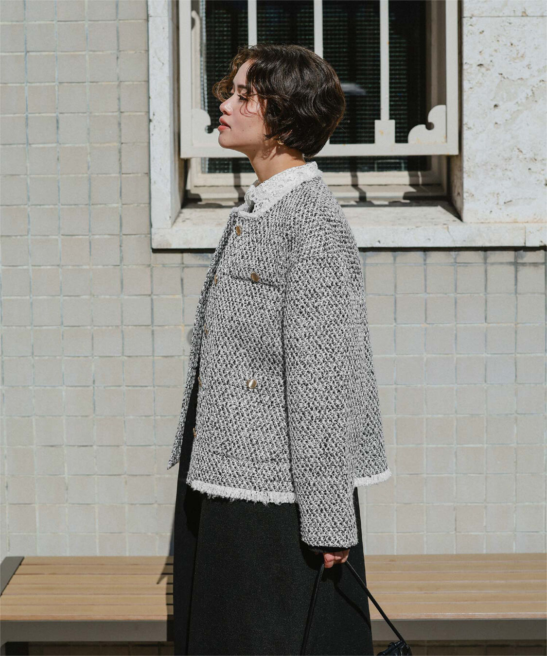 titivate「ツイードジャケット」|ノーカラージャケット|