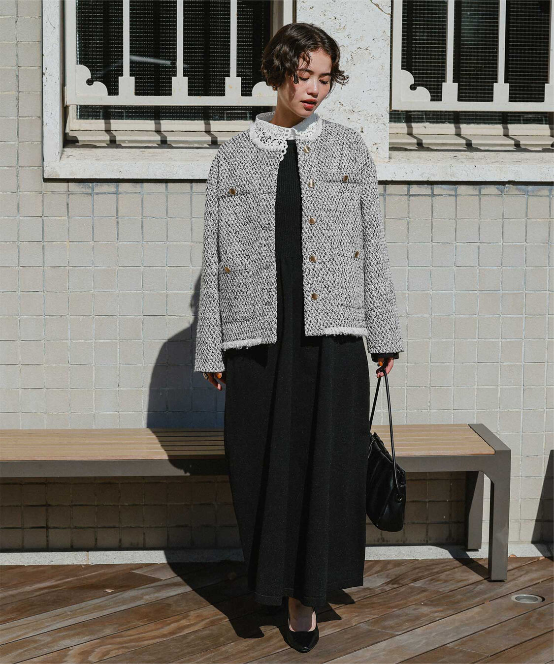 titivate「ツイードジャケット」|ノーカラージャケット|