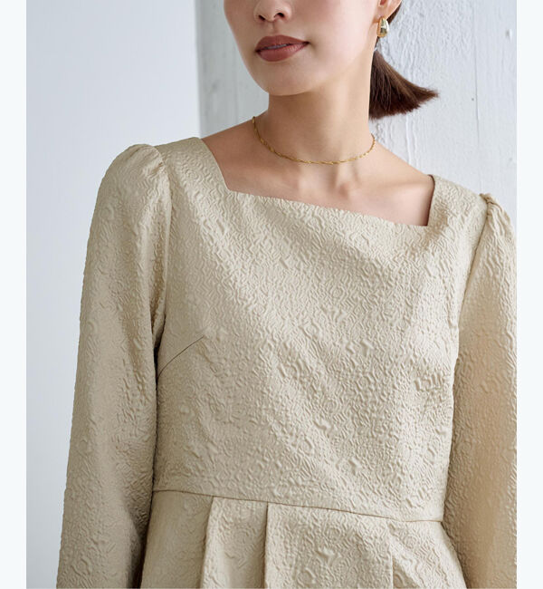 ur's「【星玲奈さんコラボアイテム】ふくれジャガードティアードペプラムトップス」|Tシャツ・カットソー|