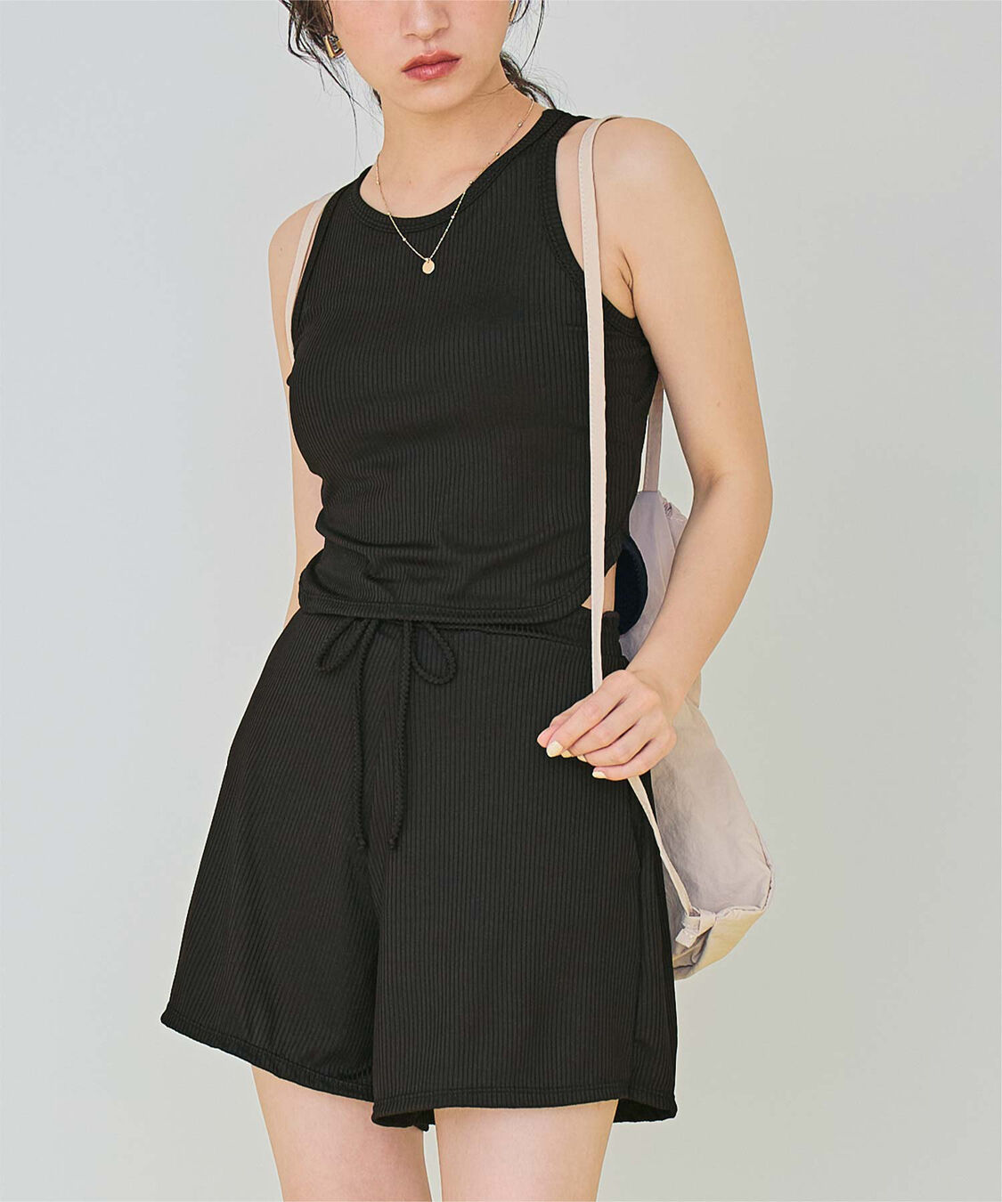 SEA DRESS「3点セット/ショートパンツ&times;タンクトップビキニ/水着」|ビキニ|ブラック