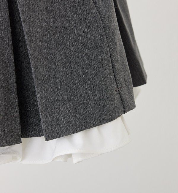  「ベルト付きレイヤードプリーツミニスカート」|その他|