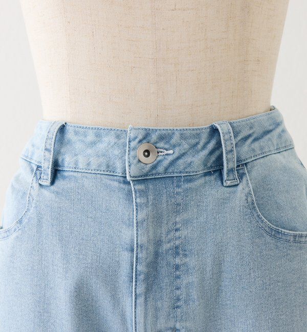  「【ウエスト調整可】レースポケットワイドデニム」|その他|