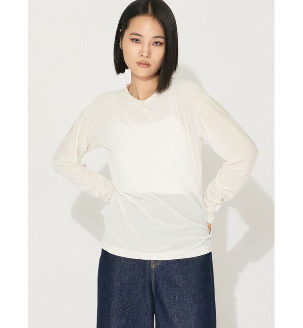 MIDIUMISOLID「MIDIUMISOLID for Ladies シアーベロアプルオーバー」|Tシャツ・カットソー|