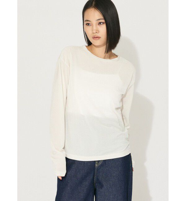 MIDIUMISOLID「MIDIUMISOLID for Ladies シアーベロアプルオーバー」|Tシャツ・カットソー|