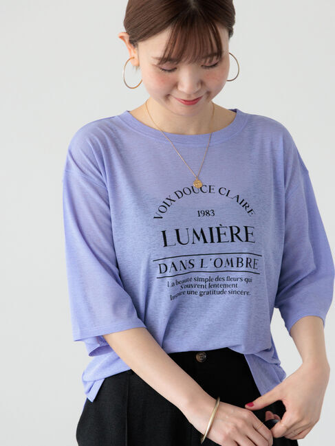 Lugnoncure「メランジシアーロゴプリントトップス」|その他|パープル