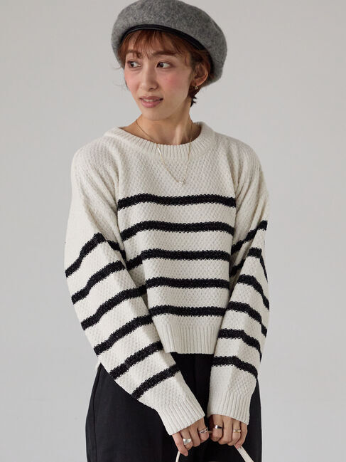 Lugnoncure「ラメ混モール鹿の子編みニット」|ニット・セーター|