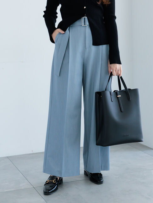 Te chichi「ピンストライプタックワイドパンツ」|その他|