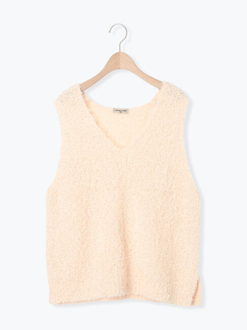 Samansa Mos2「ファンシーヤーンVネックベスト」|ダウンベスト・ベスト|