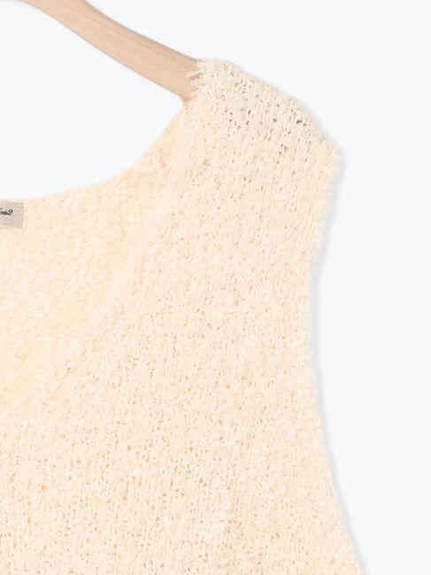 Samansa Mos2「ファンシーヤーンVネックベスト」|ダウンベスト・ベスト|