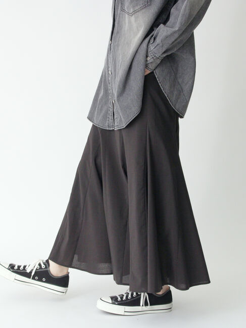 sm2rhythm「リネン混フレアスカート(セットアップ可)」|スカート|ブラック