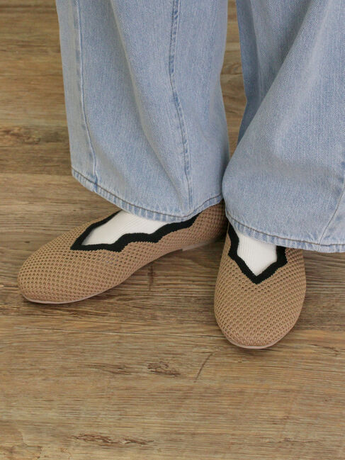 Samansa Mos2「ニットスカラップバレエシューズ」|ビジネス・ドレスシューズ|