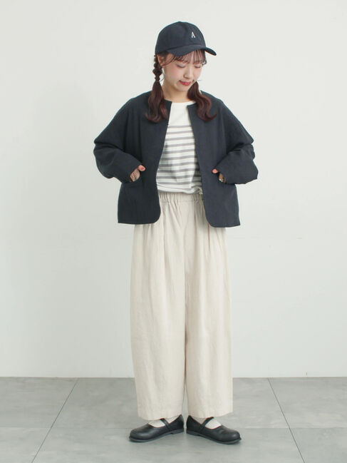 Samansa Mos2「【Cross&times;Linen】クルーネックジャケット」|その他|