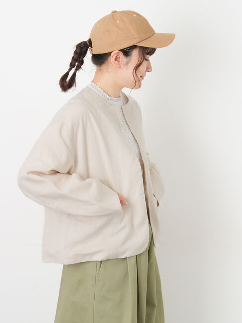 Samansa Mos2「【Cross&times;Linen】クルーネックジャケット」|その他|