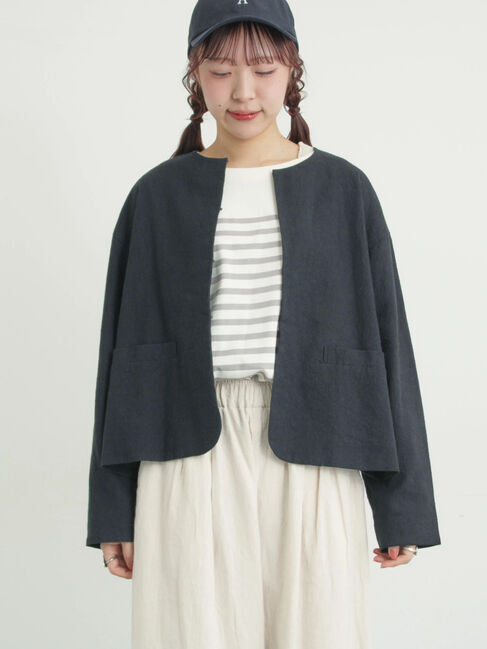 Samansa Mos2「【Cross&times;Linen】クルーネックジャケット」|その他|