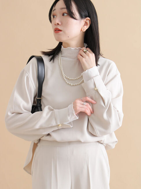 sm2rhythm「ノーカラーブラウス」|シャツ・ブラウス|