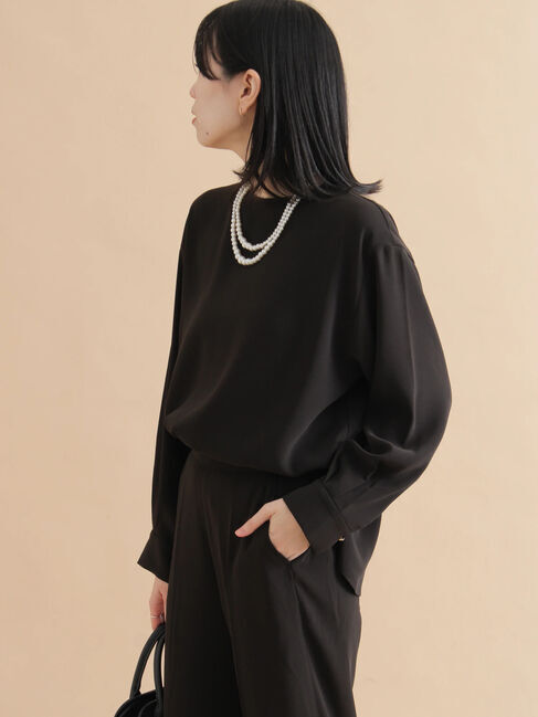 sm2rhythm「ノーカラーブラウス」|シャツ・ブラウス|