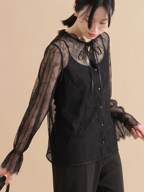 sm2rhythm「レースボウタイブラウス」|シャツ・ブラウス|