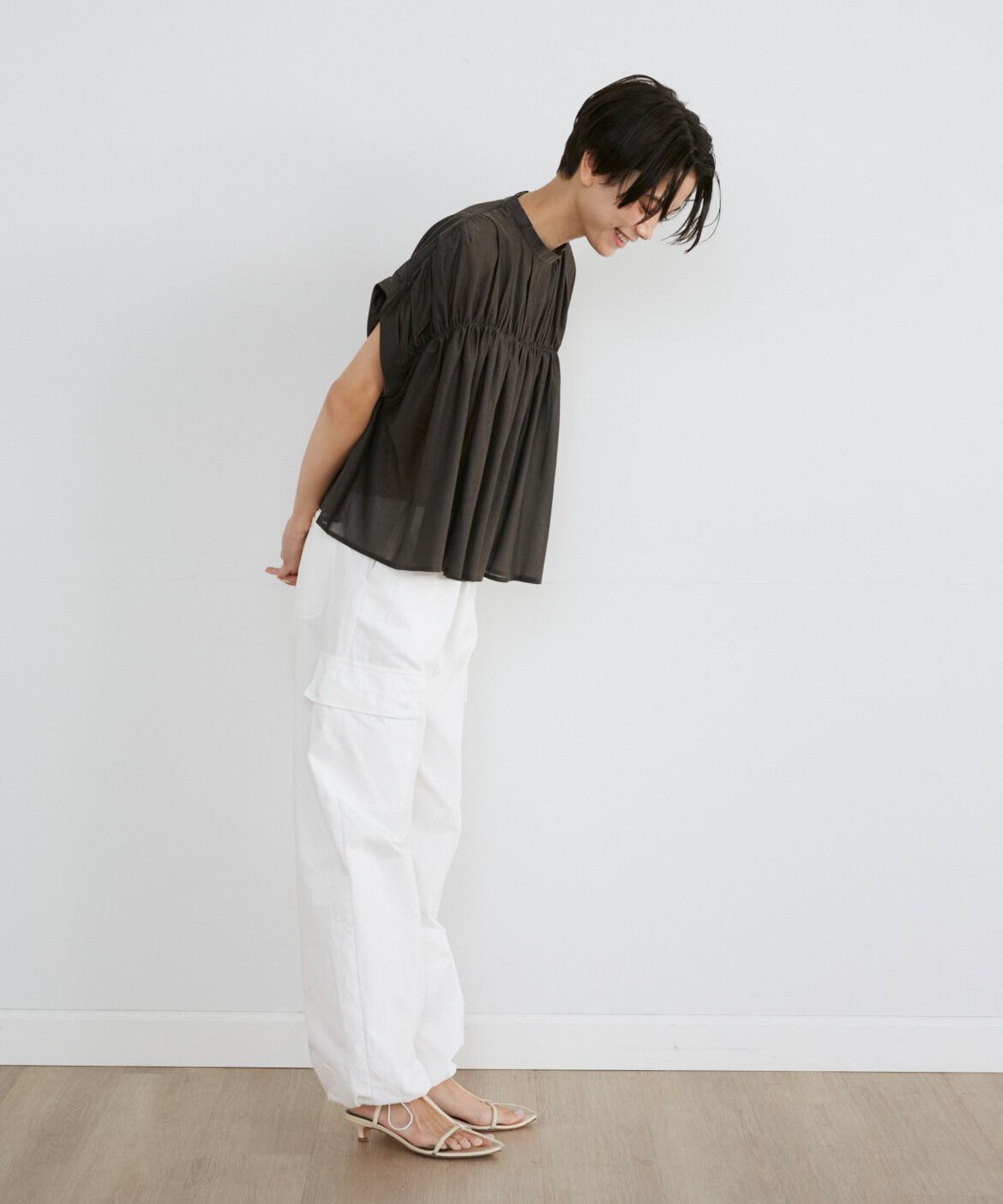 INED「《大きいサイズ》タックキャザーカットブラウス《Luftrobe》」|Tシャツ・カットソー|