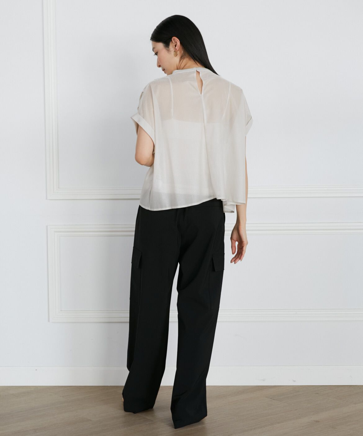 INED「《大きいサイズ》タックキャザーカットブラウス《Luftrobe》」|Tシャツ・カットソー|