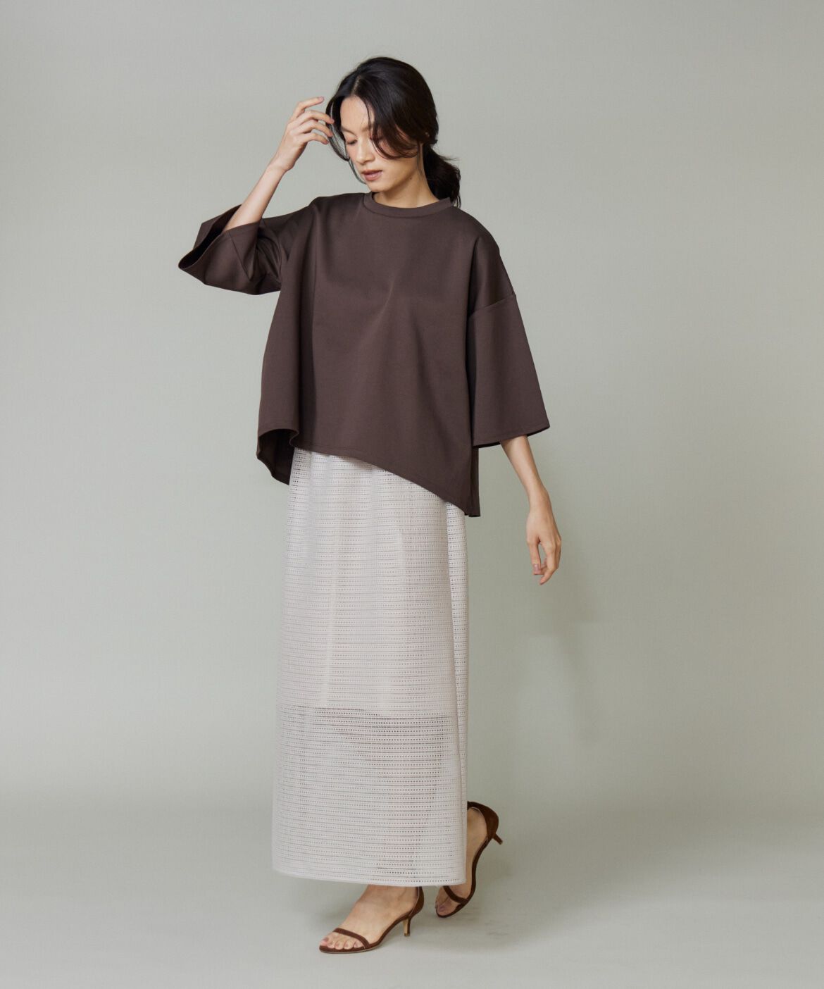 DAY by DAY it&rsquo;s international「ポンチ5分袖フレアー袖プルオーバー」|Tシャツ・カットソー|