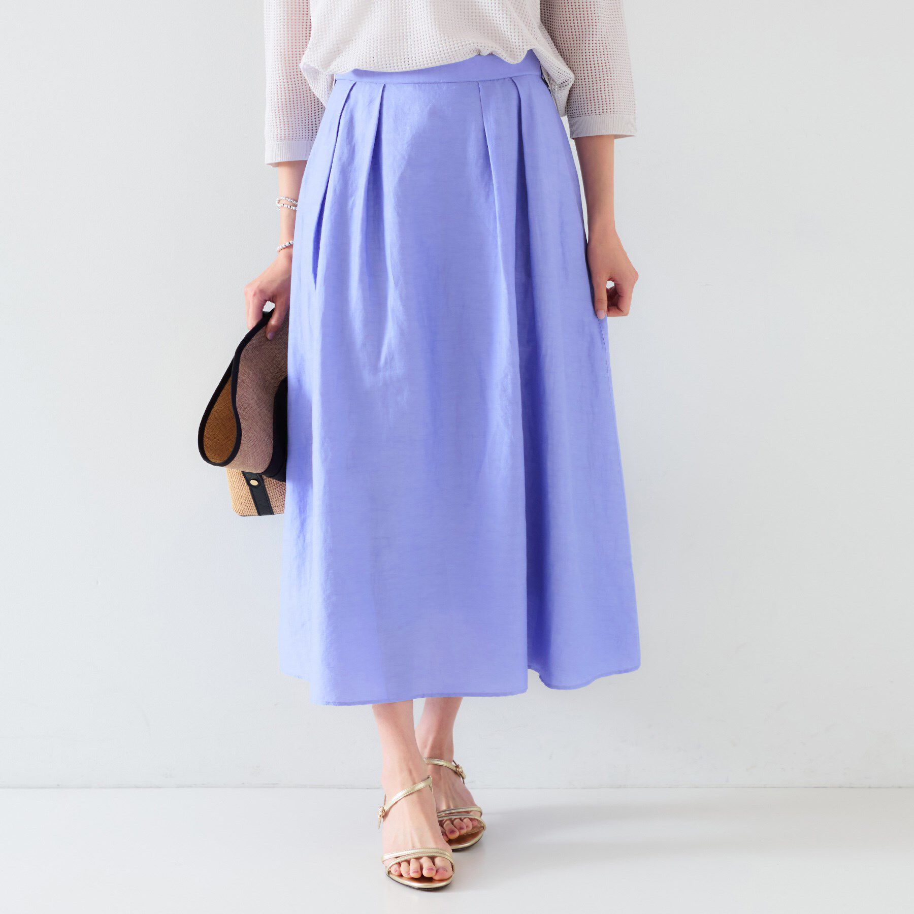 UNTITLED「【セットアップ可能/手洗い可】リネン混フレアスカート」|スカート|