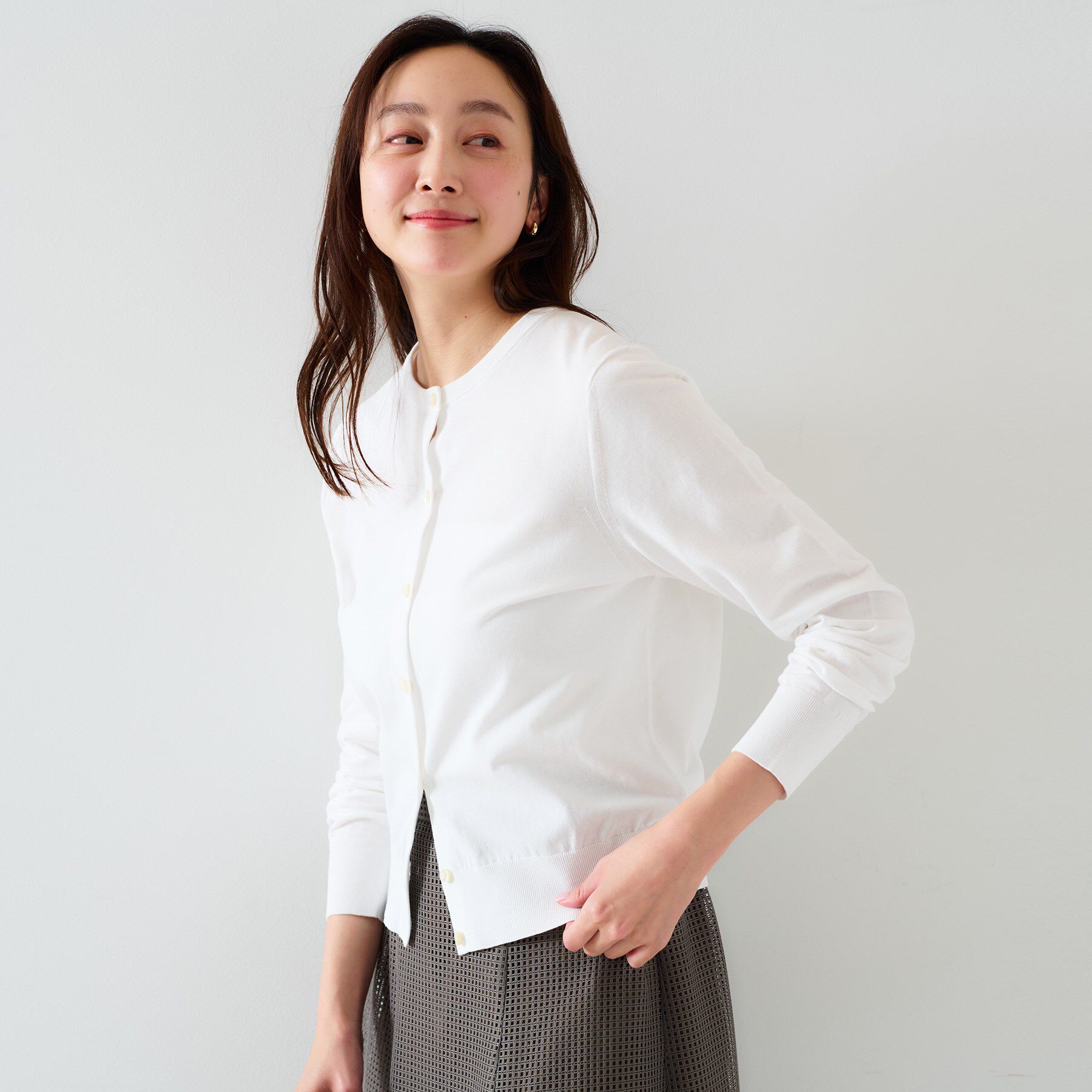 UNTITLED「【11色展開/コットン100/アンサンブル可能】クルーカーディガン」|カーディガン|