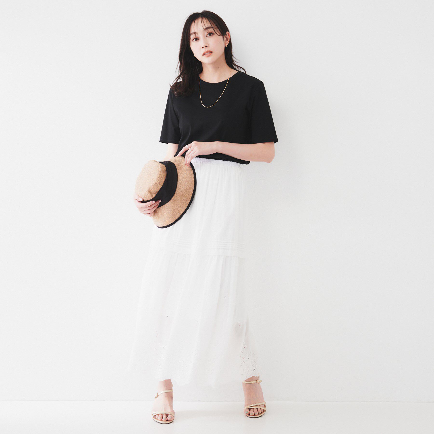 UNTITLED「【コットン100/丸首/シンプル】アイスクリアコットン Tシャツ」|Tシャツ・カットソー|