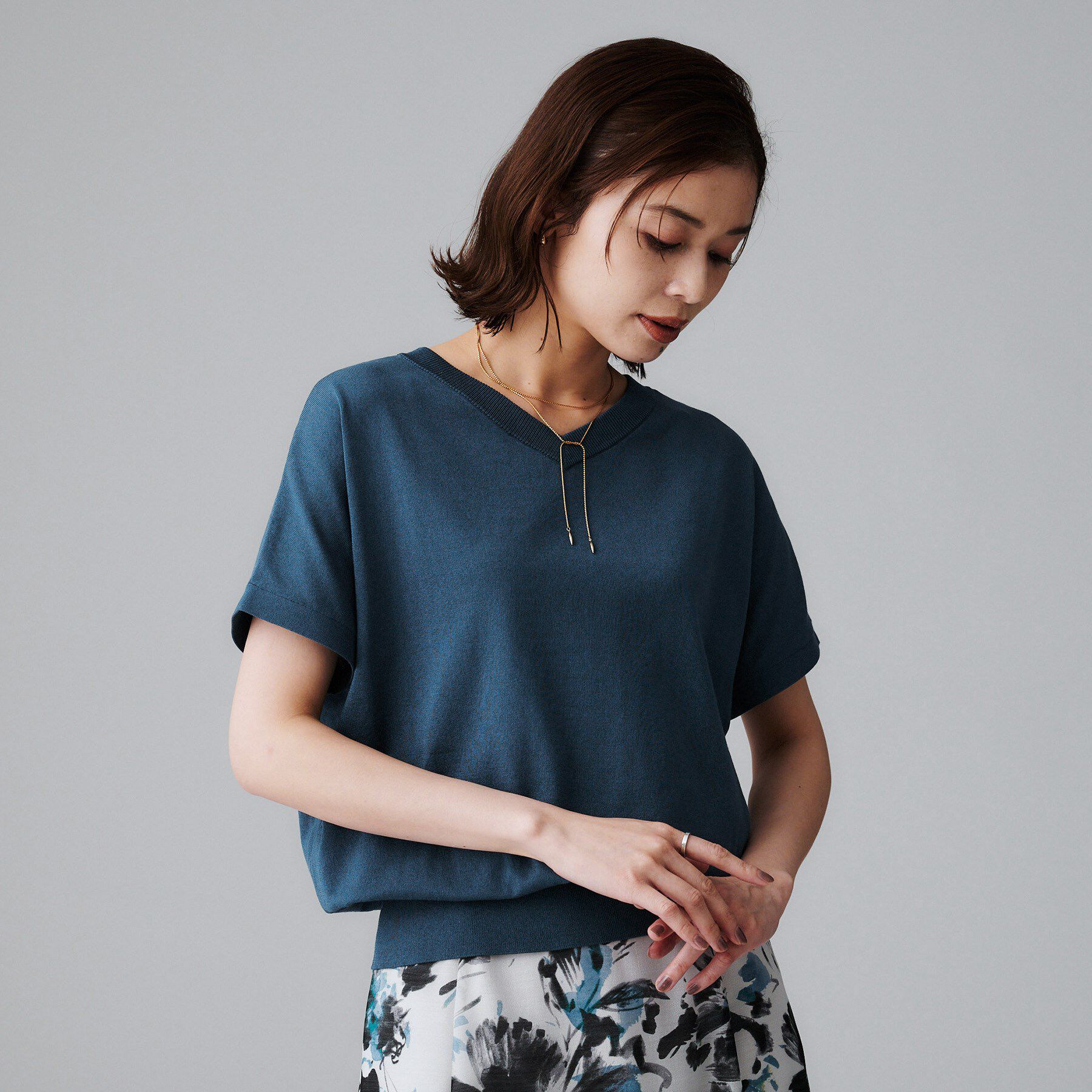 UNTITLED「【洗える/前後2WAY】ネックプルオーバーニット」|ニット・セーター|