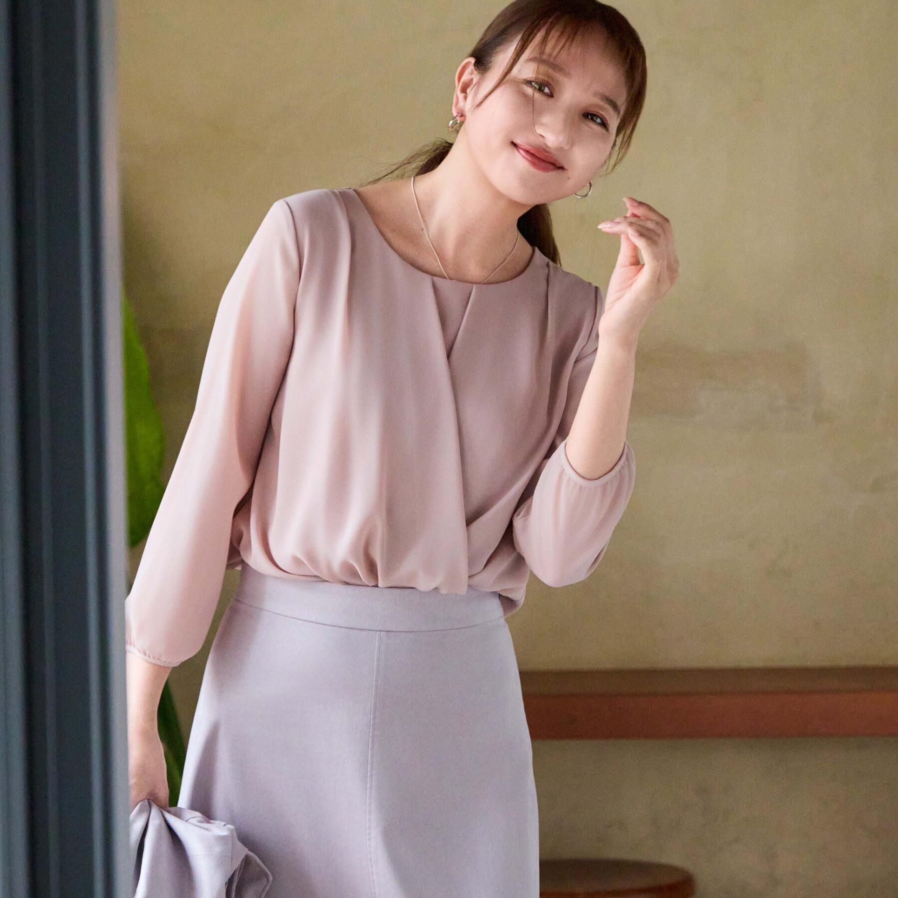 COUP DE CHANCE「【洗える／日本製／通勤】カシュクール風ブラウス」|シャツ・ブラウス|