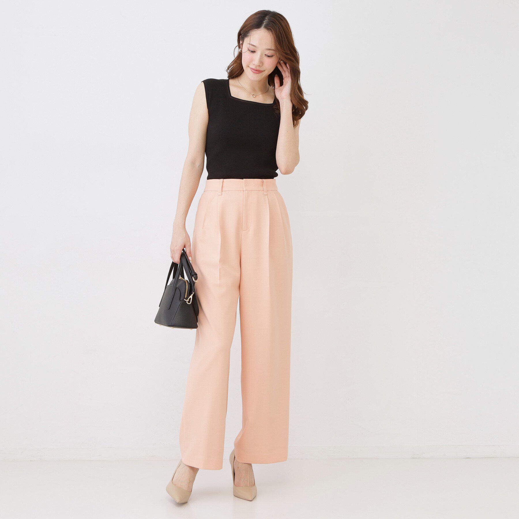 COUP DE CHANCE「【手洗い可/スクエアネック 】ノースリーブリブトップス」|ニット・セーター|